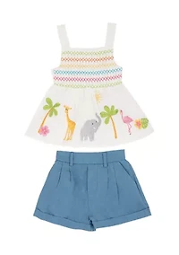 Baby Girls Animal Shorts Set