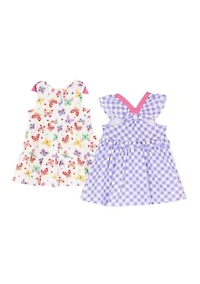 Baby Girls Butterfly and Check Print Dress Set