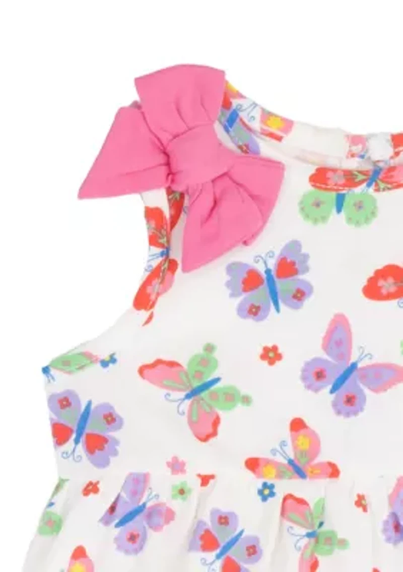 Baby Girls Butterfly and Check Print Dress Set