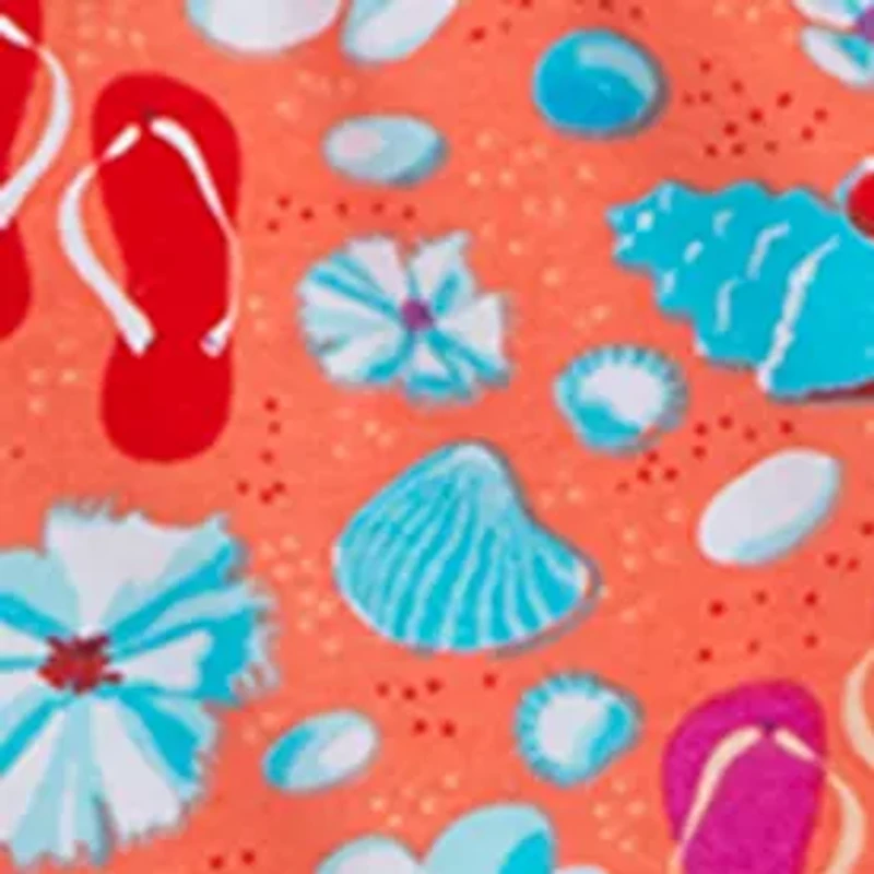 Baby Girls Flip Flop Ruffled Top and Shorts Set