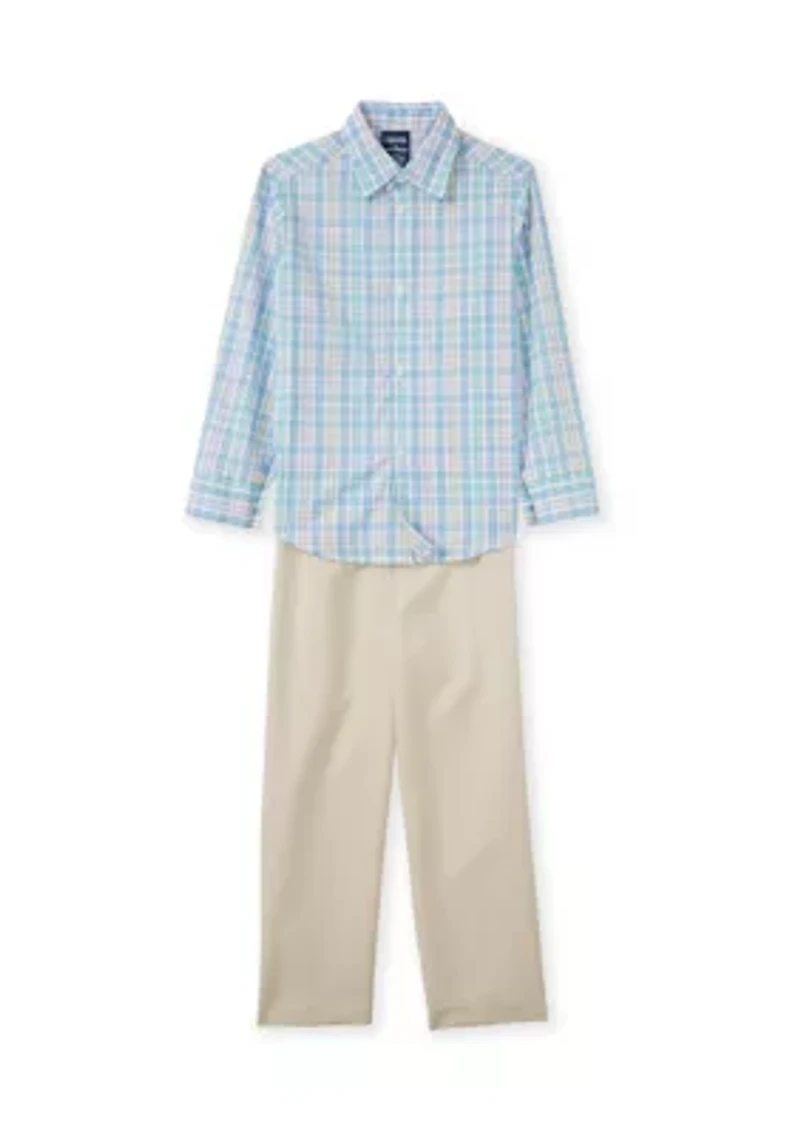Toddler Boys Heather Poplin Vest Set with Bow Tie