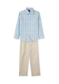 Toddler Boys Heather Poplin Vest Set with Bow Tie