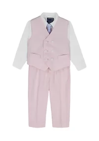 Baby Boys Outfit Set with Houndstooth Vest and Tie