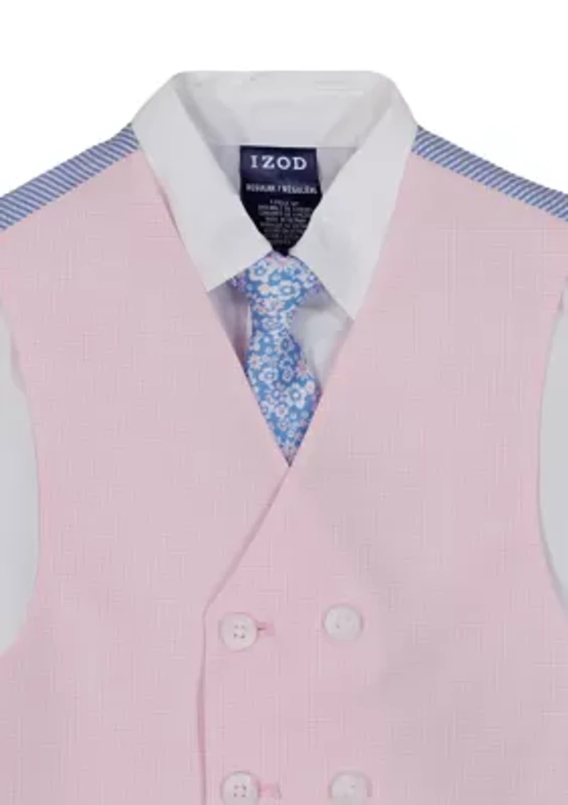 Baby Boys Outfit Set with Houndstooth Vest and Tie