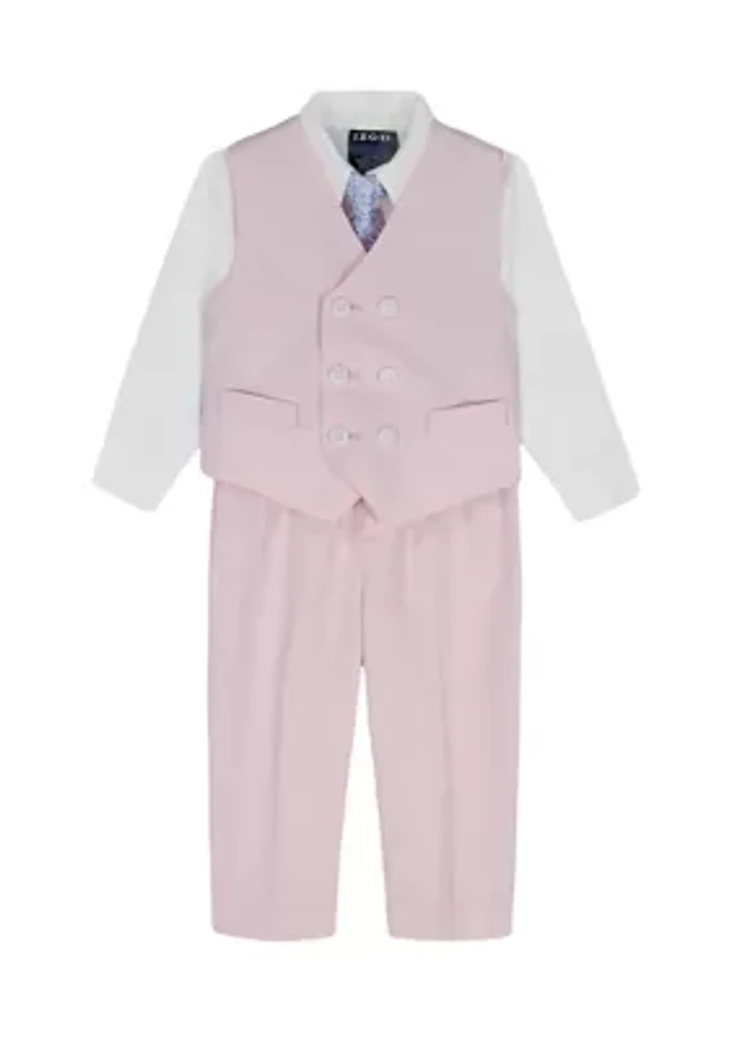 Toddler Boys Outfit Set with Houndstooth Vest and Tie