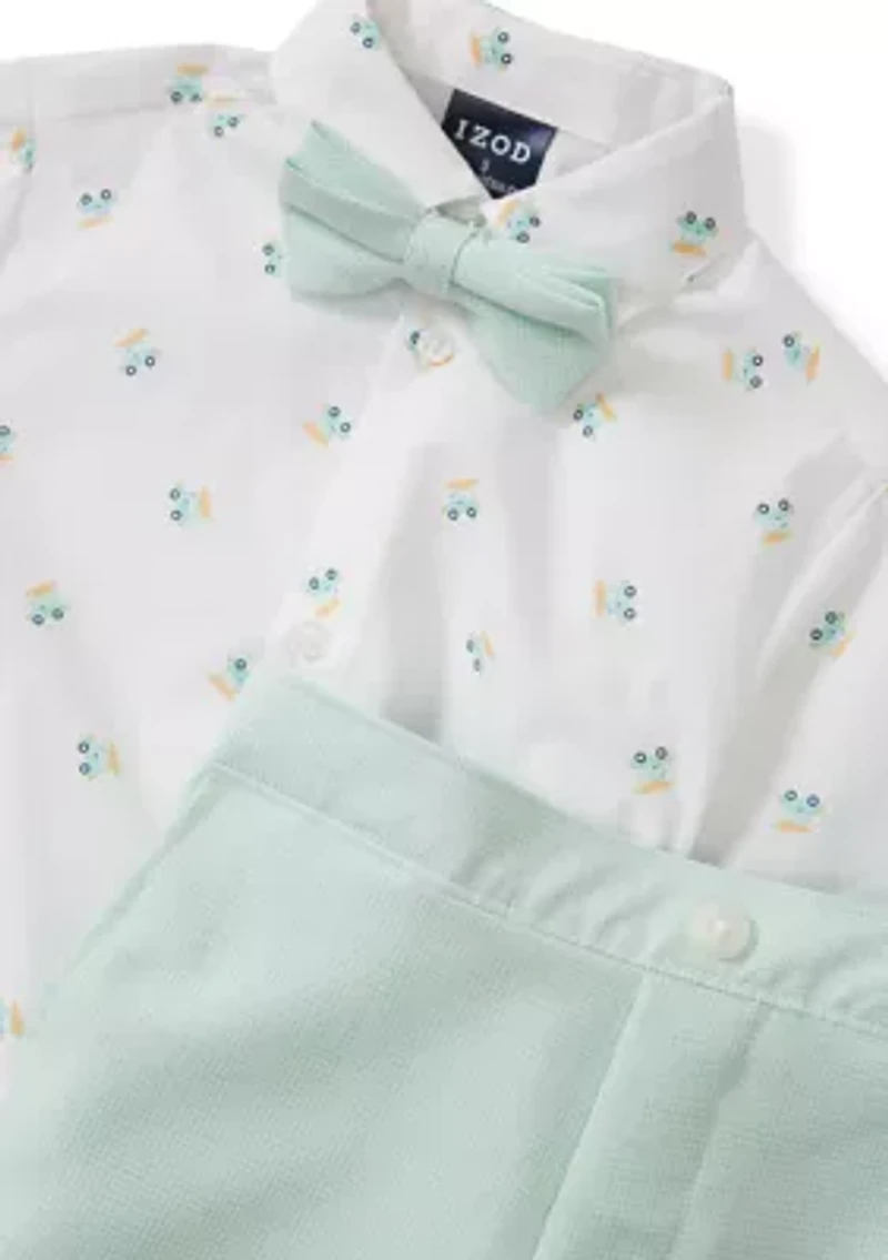 Toddler Boys Traffic Jam Shirt and Shorts Set with Bow Tie