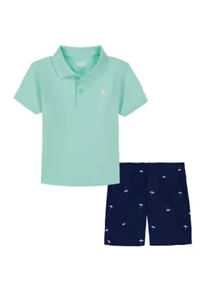 Baby Boys Pique Polo with Shifley Shorts Set