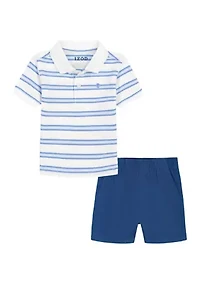 Baby Boys Pique Polo and Twill Short Set