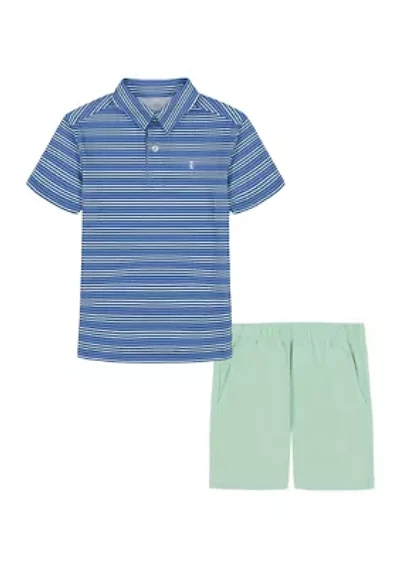 Toddler Boys Multi Stripe Polo Shirt and Short Set