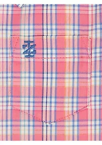 Toddler Boys 2 Piece Short Sleeve Brewster Plaid Woven Twill Set