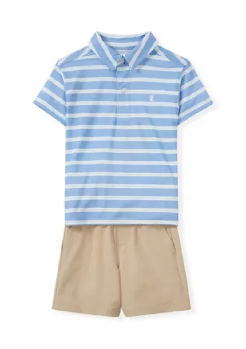 Toddler Boys Jupiter Striped Polo Shirt and Shorts Set
