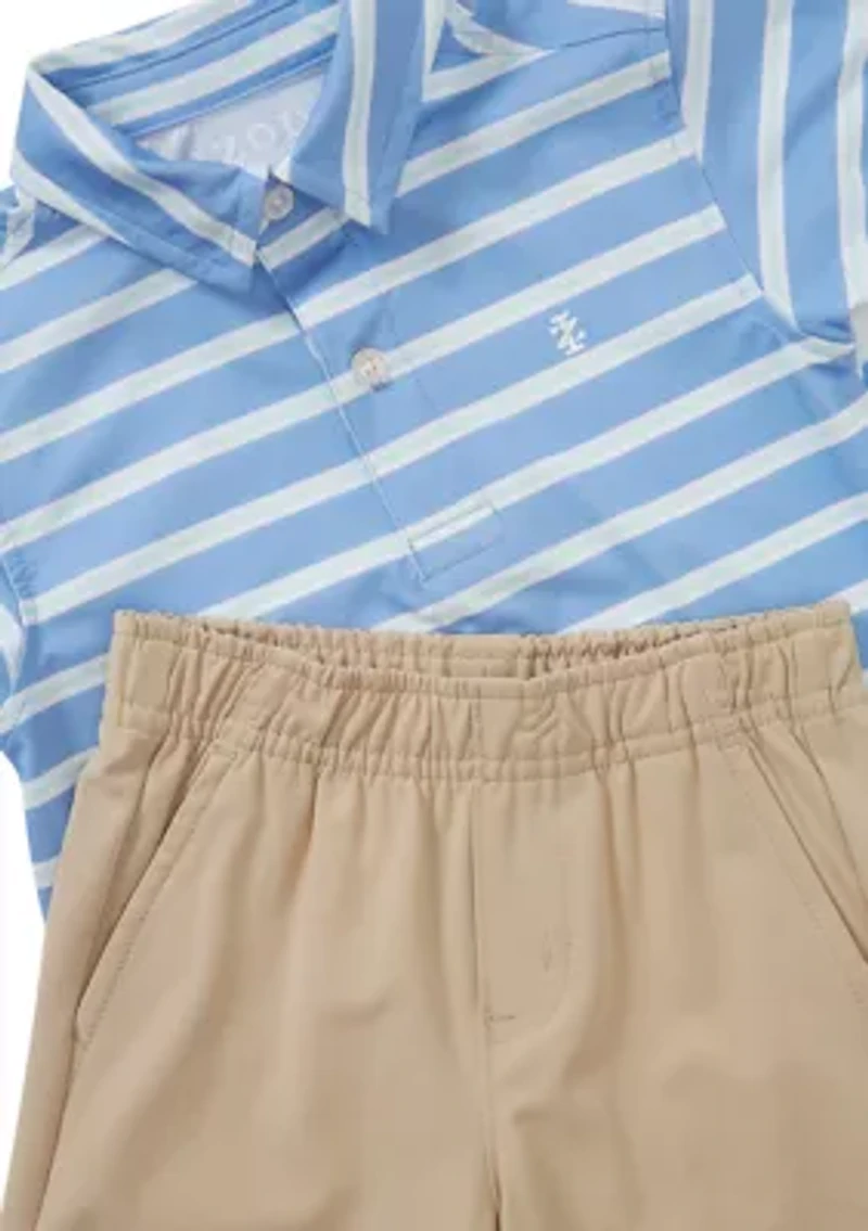 Toddler Boys Jupiter Striped Polo Shirt and Shorts Set