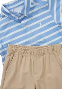 Toddler Boys Jupiter Striped Polo Shirt and Shorts Set