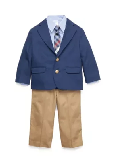 Button Front Shirt, Jacket, and Pants 3-piece Set Toddler Boys