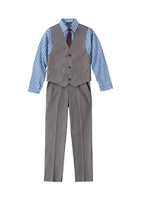 Toddler Boys Sharkskin Vest Set