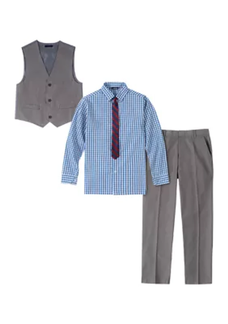 Toddler Boys Sharkskin Vest Set