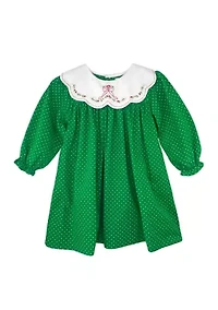 Baby Girls Christmas Day Dress with Embroidery