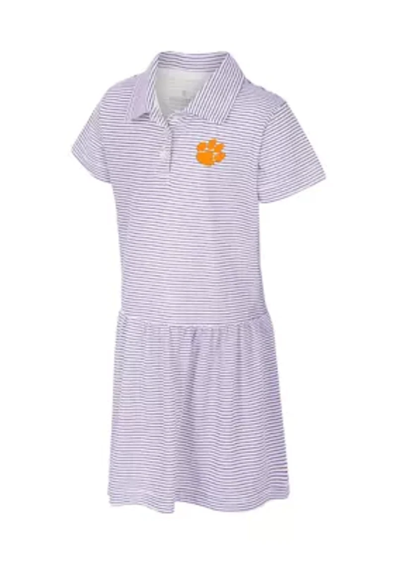 Toddler Girls NCAA Clemson Tigers Striped Polo Dress