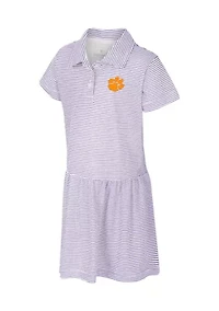 Toddler Girls NCAA Clemson Tigers Striped Polo Dress
