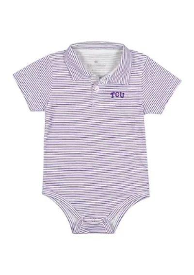 NCAA TCU Horned Frogs Striped Polo Bodysuit