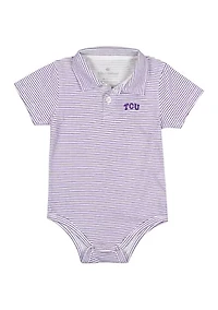 NCAA TCU Horned Frogs Striped Polo Bodysuit