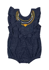 Baby Girls HBCU Johnson C Smith The Golden Bull Gidget Ruffle Bodysuit