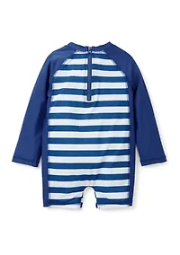Baby Boys Crab Stripe One Piece Rash Guard
