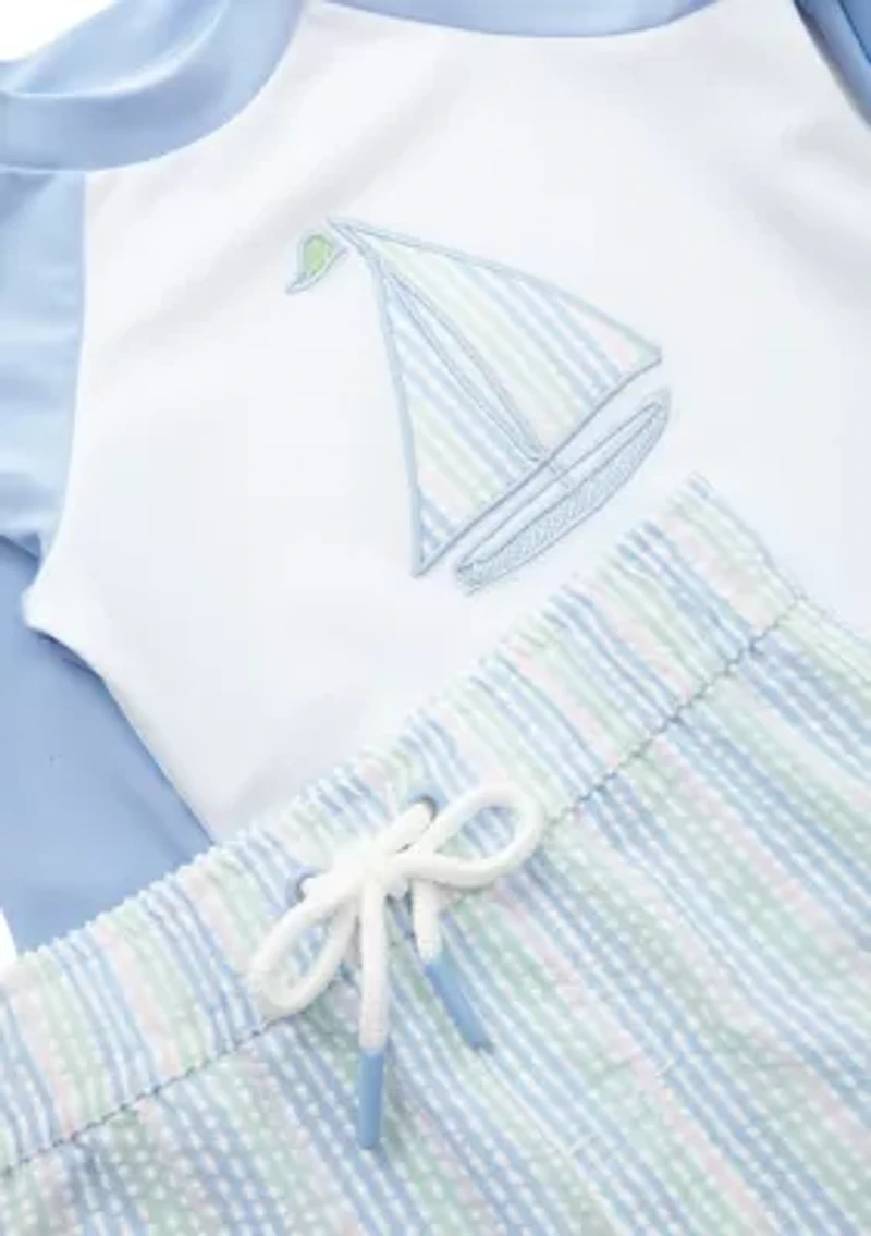 Baby Boys Sailboat Rashguard Set