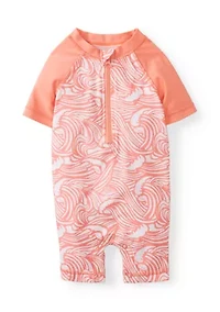 Baby Boys Short Sleeve Zip Front Onesie