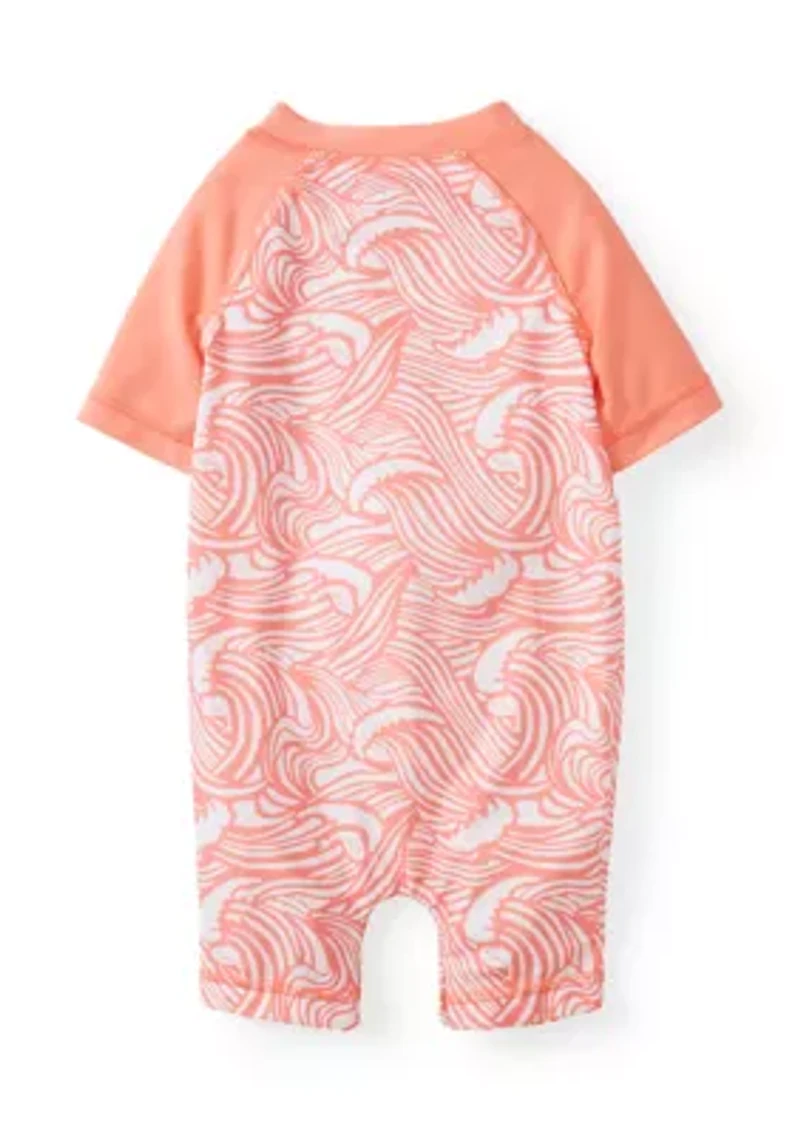 Baby Boys Short Sleeve Zip Front Onesie