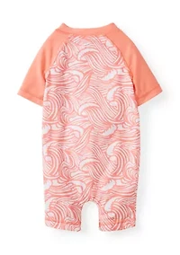 Baby Boys Short Sleeve Zip Front Onesie