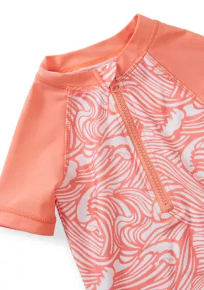 Baby Boys Short Sleeve Zip Front Onesie