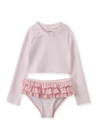 Baby Girls Rash Guard Two Piece Swim Set