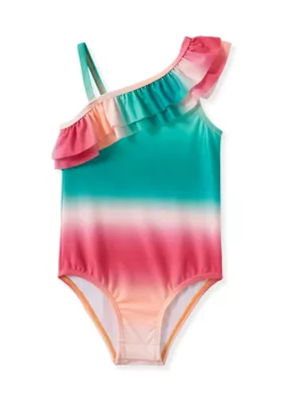 Baby Girls One Shoulder Flutter Piece Bathing Suit