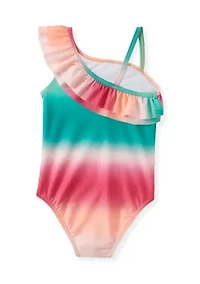 Baby Girls One Shoulder Flutter Piece Bathing Suit