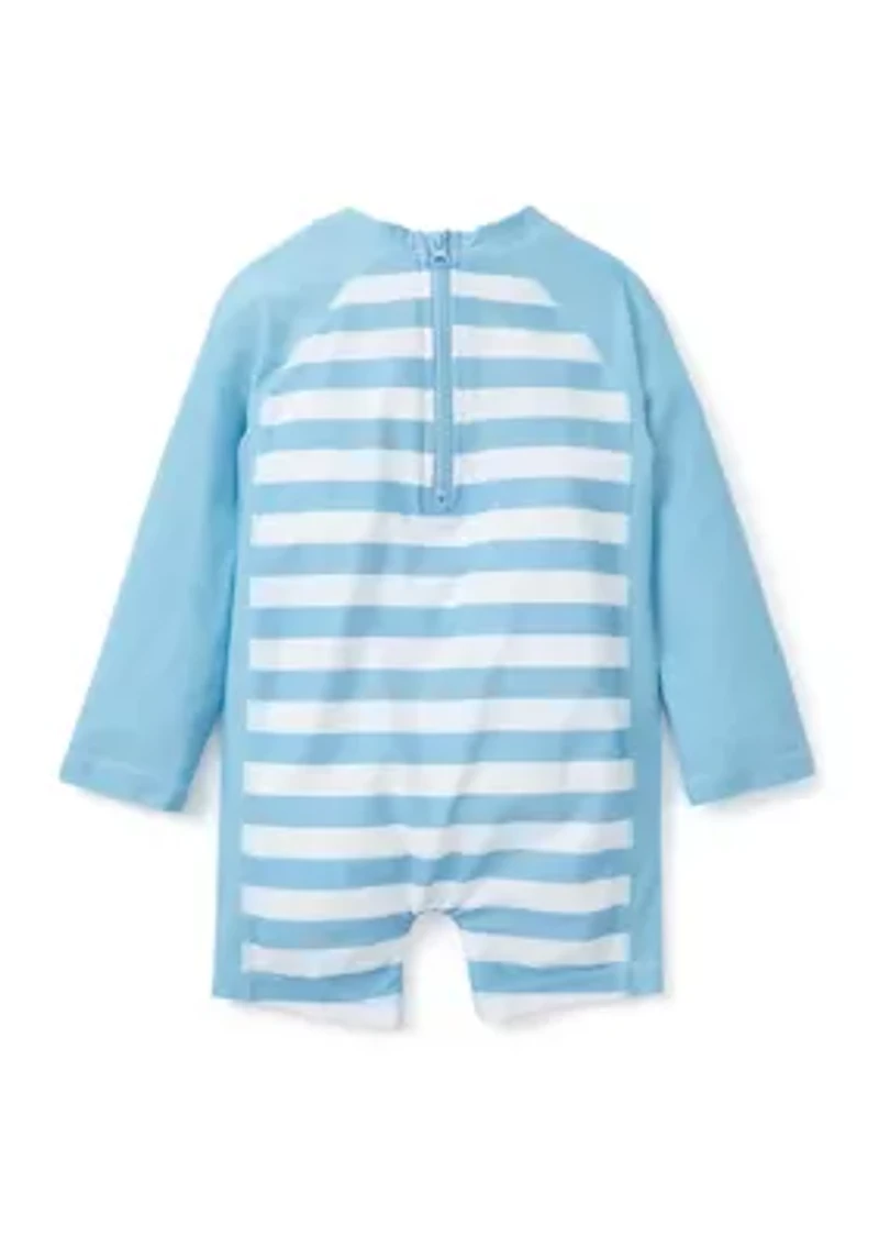 Toddler Boys Crab Stripe One Piece Rash Guard