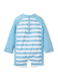 Toddler Boys Crab Stripe One Piece Rash Guard