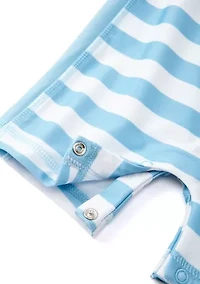 Toddler Boys Crab Stripe One Piece Rash Guard