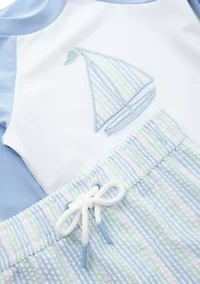 Toddler Boys Sailboat Rashguard Set