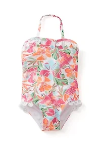 Toddler Girls Tropical Printed One Piece Swimsuit
