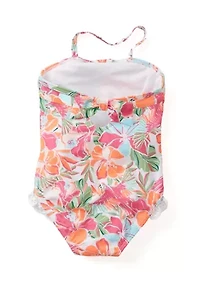 Toddler Girls Tropical Printed One Piece Swimsuit