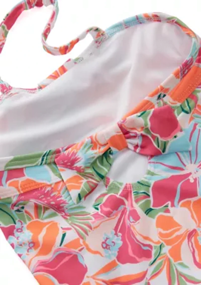 Toddler Girls Tropical Printed One Piece Swimsuit