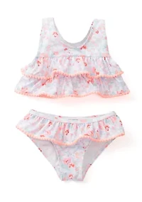 Toddler Girls Floral Pom 2 Piece Swimsuit
