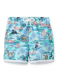 Toddler Boys Short Sleeve Rash Guard Set