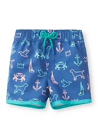 Toddler Boys Motif Short Sleeve Rash Guard Set