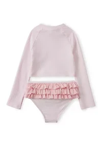 Toddler Girls Rash Guard 2 Piece Set