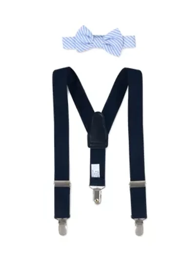 Boys Seersucker Tie and Suspender Set