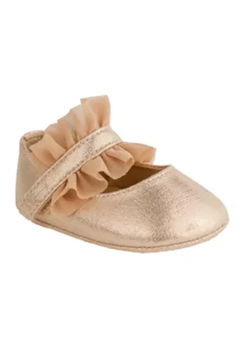 Baby Girls Bella Champagne Mary Jane Shoes with Ruffle