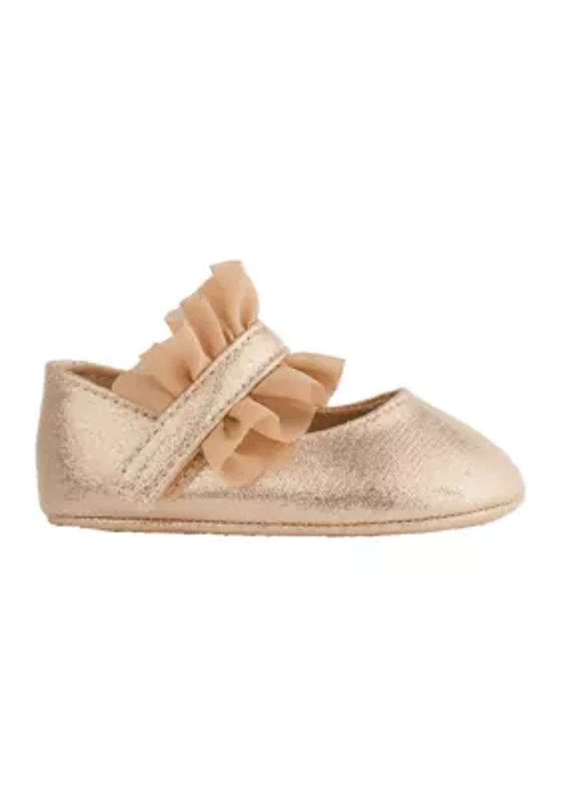 Baby Girls Bella Champagne Mary Jane Shoes with Ruffle