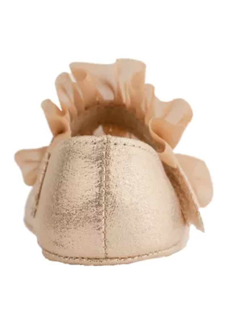 Baby Girls Bella Champagne Mary Jane Shoes with Ruffle
